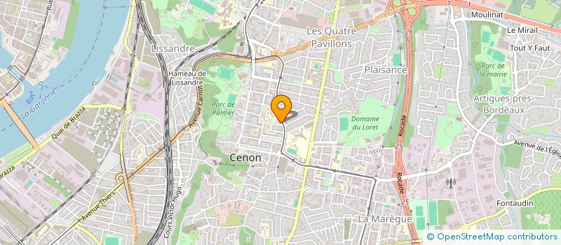 localisation de l'entreprise SOCIETE ELECTRIQUE DU SUD-OUEST à CENON
