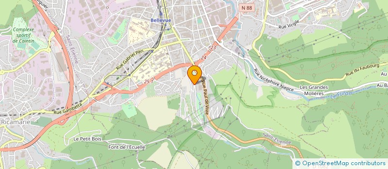 localisation de l'entreprise SOCIETE ETABLISSEMENTS PARET-VILLEDIEU à SAINT-ETIENNE