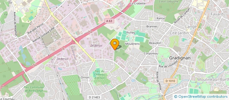 localisation de l'entreprise SOCIETE EUROPEENNE DE VENTE ET DE REPARATION AUTOMOBILES. à GRADIGNAN