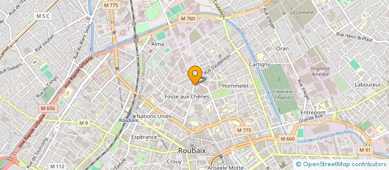 localisation de l'entreprise SOCIETE FACONNIERE DE TISSAGE SARL à ROUBAIX