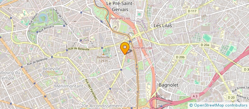 localisation de l'entreprise SOCIETE GAMBETTA HOTEL  PARIS