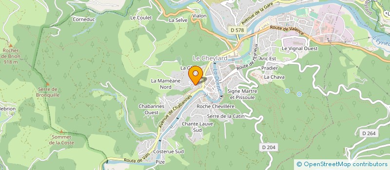 localisation de l'entreprise SOCIETE GERALD PONTON à LE CHEYLARD