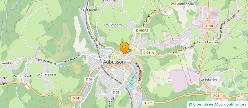 localisation de l'entreprise SOCIETE GMS à AUBUSSON