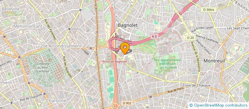 localisation de l'entreprise SOCIETE GROUPE A à BAGNOLET