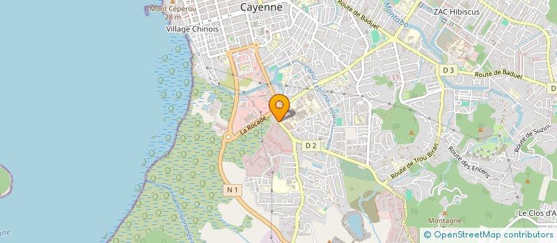 localisation de l'entreprise SOCIETE GUYANAISE DE VENTE DE PNEUMATIQUES  CAYENNE