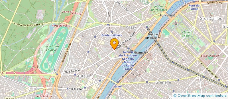 localisation de l'entreprise SOCIETE HOTEL DE BOULAINVILLIERS  PARIS