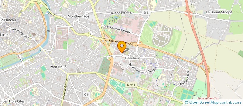 localisation de l'entreprise SOCIETE HOTELIERE DE POITIERS BEAULIEU à POITIERS