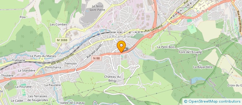 localisation de l'entreprise SOCIETE INTERCOMMUNALE D'AVICULTURE DE L'ONDAINE ( SIAO)  LA RICAMARIE