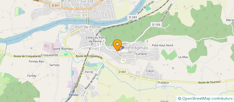 localisation de l'entreprise SOCIETE INTERPROFESSIONNELLE DE SOINS AMBULATOIRES DE LA VALLEE DU LOT  PENNE-D'AGENAIS