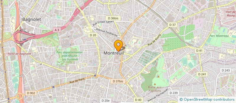 localisation de l'entreprise SOCIETE LE TRAM à MONTREUIL