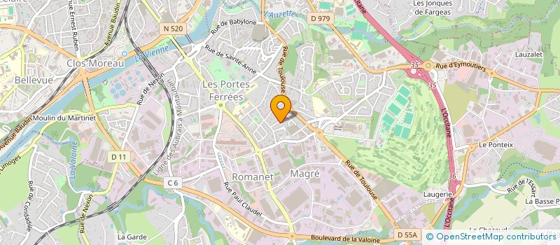 localisation de l'entreprise SOCIETE LIMOUSINE DE MENUISERIE CHARPENTE à LIMOGES