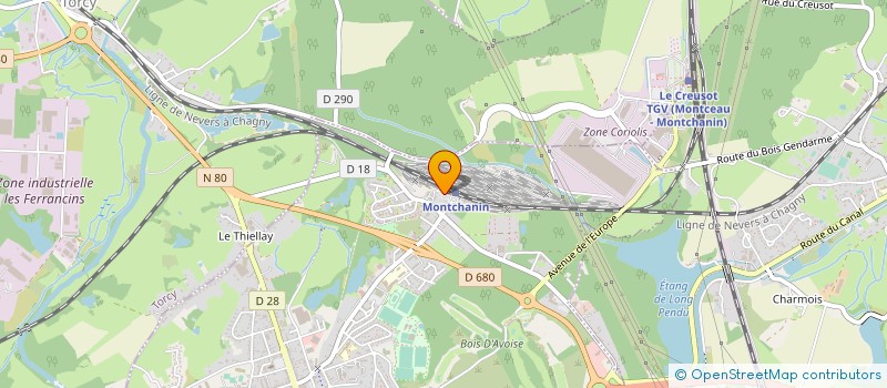 localisation de l'entreprise SOCIETE MONTCHANINOISE DE PLATRERIE PEINTURE  MONTCHANIN