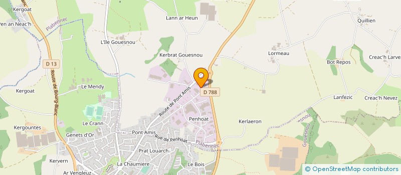 localisation de l'entreprise SOCIETE NOUVELLE BRETAGNE METALLERIE à PLABENNEC