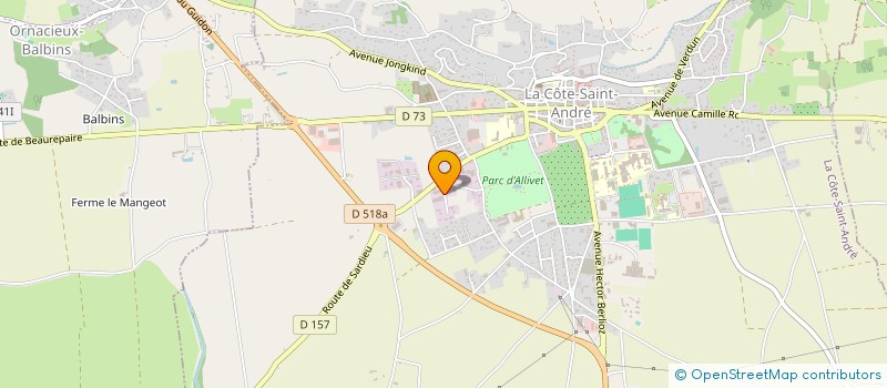 localisation de l'entreprise SOCIETE OFFSET DU HAUT VIVARAIS à LA COTE-SAINT-ANDRE