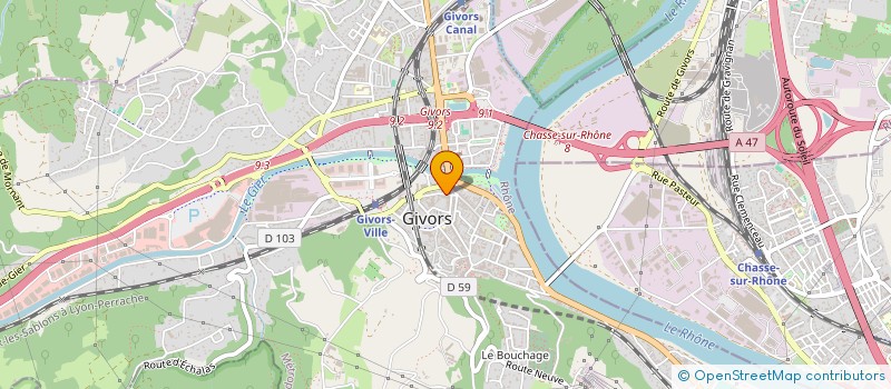 localisation de l'entreprise SOCIETE OUTILLAGE RHONE ALPES à GIVORS