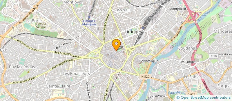 localisation de l'entreprise SOCIETE PARLY SPORT ET DISTRIBUTION à LIMOGES