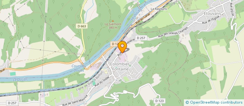 localisation de l'entreprise SOCIETE PETREQUIN  COLOMBIER-FONTAINE