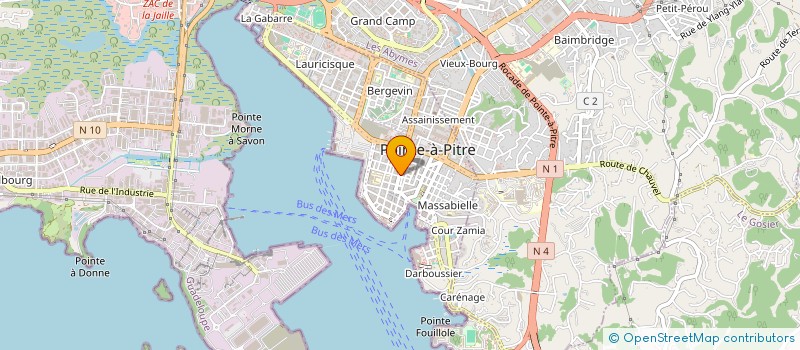 localisation de l'entreprise SOCIETE POUR LA CONSTRUCTION ET LE DEVELOPPEMENT DE STRUCTURES EN BAMBOU à POINTE A PITRE