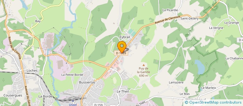 localisation de l'entreprise SOCIETE PZ à USSEL