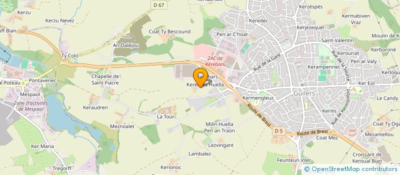 localisation de l'entreprise SOCIETE QUEVAREC  GUILERS