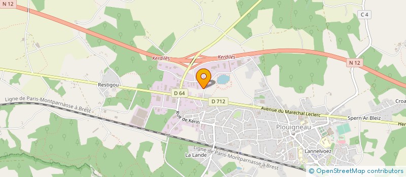 localisation de l'entreprise SOCIETE RICOU PERE ET FILS à PLOUIGNEAU