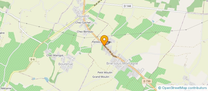 localisation de l'entreprise SOCIETE ROUDIER YVES à BRIE-SOUS-MORTAGNE