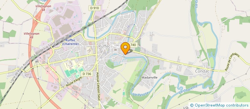 localisation de l'entreprise SOCIETE RUFFECOISE DE TRAVAUX PUBLICS à RUFFEC
