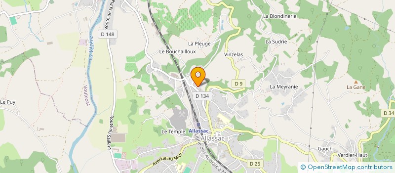 localisation de l'entreprise SOCIETE SAGNE  ALLASSAC