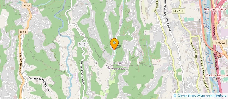 localisation de l'entreprise SOCIETE SECOURS ANIMAUX SERVICES-CIMETIERE D'ANIMAUX D'AGREMENTS DES ALPES MARITIMES  LA GAUDE