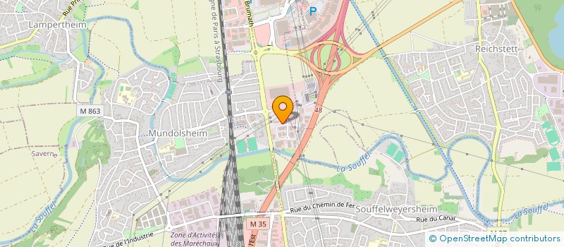 localisation de l'entreprise SOCIETE TEUFELBERGER SARL à MUNDOLSHEIM