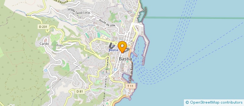 localisation de l'entreprise SOCIETE TEXTILES DIFFUSION à BASTIA