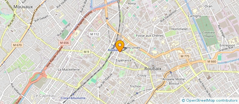 localisation de l'entreprise SOCIETE TRAVAUX BATIMENT à ROUBAIX