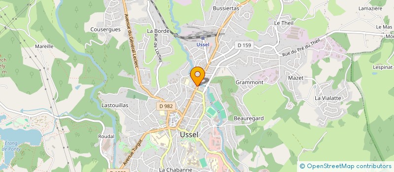localisation de l'entreprise SOCIETE USSEL CAF' à USSEL