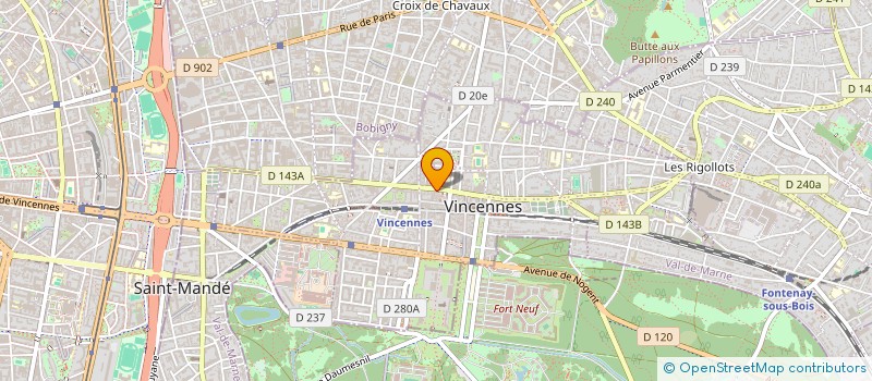 localisation de l'entreprise SOCIETE VINCENNOISE DE SAVATE BOXE FRANCAISE ET DISCIPLINES ASSOCIEES à VINCENNES