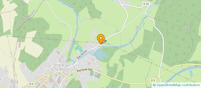 localisation de l'entreprise SOCIETE VIRGINIE DACHY, SPFPL DE VETERINAIRES  VRIGNE AUX BOIS