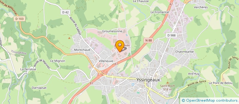 localisation de l'entreprise SOCIETE YSSINGELAISE DE CONSTRUCTION à YSSINGEAUX