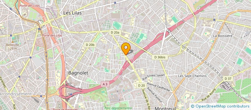 localisation de l'entreprise SODAL à BAGNOLET