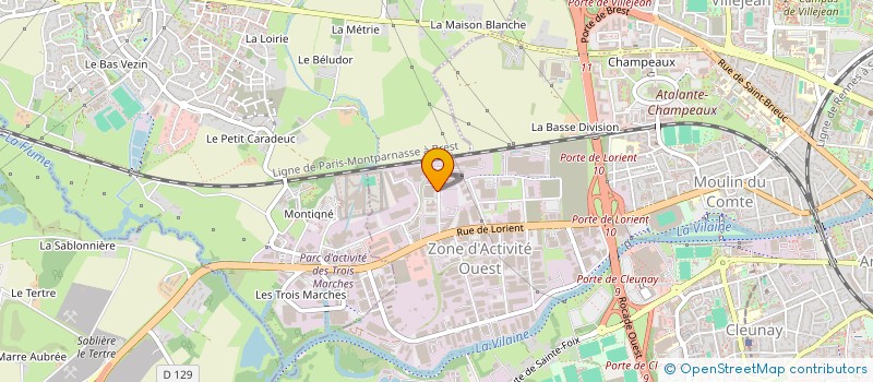 localisation de l'entreprise SODALEC DISTRIBUTION à RENNES