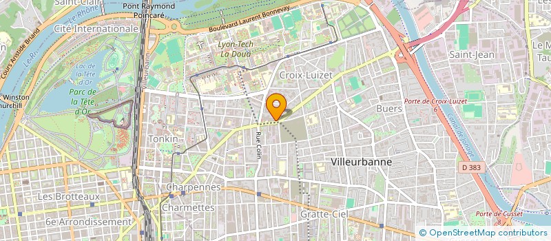 localisation de l'entreprise SODISTAR à VILLEURBANNE