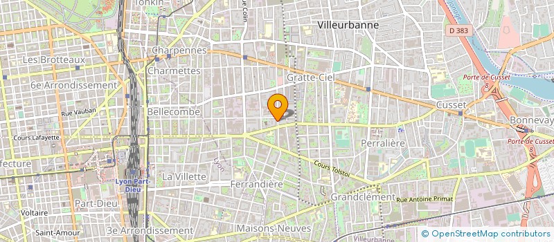 localisation de l'entreprise SOFIBAT à VILLEURBANNE