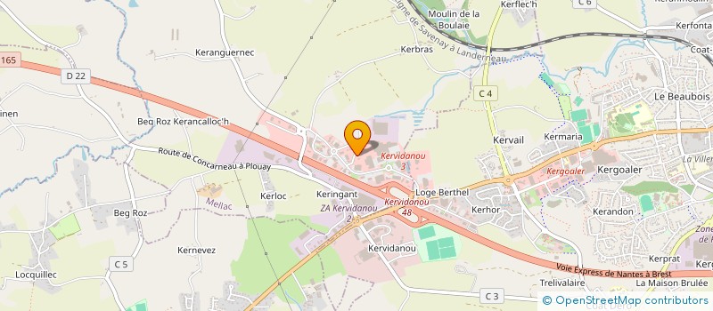 localisation de l'entreprise SOFIGUE  QUIMPERLE