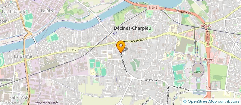 localisation de l'entreprise SOFIREL à DECINES-CHARPIEU