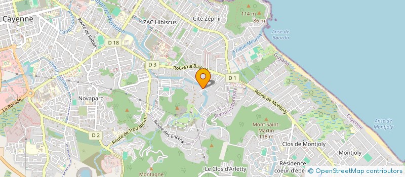 localisation de l'entreprise SOGUMAC à CAYENNE