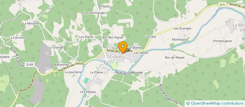 localisation de l'entreprise SOINS SERVICES AIDES A DOMICILE à CUBJAC-AUVEZERE-VAL D'ANS