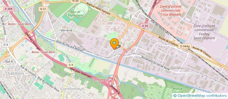 localisation de l'entreprise SOISSONS ENERGIES & ENVIRONNEMENT à REIMS