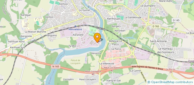 localisation de l'entreprise SOLBAT  SOLS INDUSTRIELS-RESINES-BATIMENT  HENNEBONT