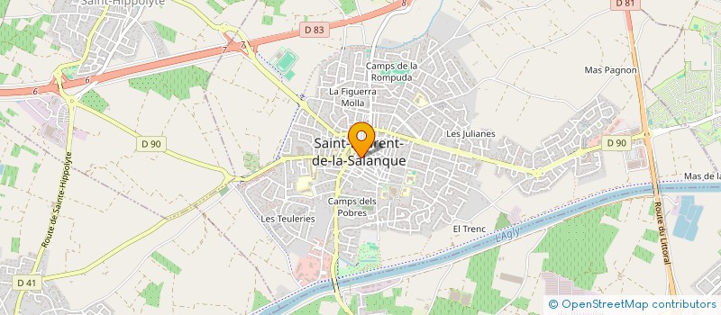 localisation de l'entreprise SOLEDAD à ST LAURENT DE LA SALANQUE