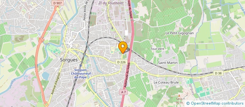 localisation de l'entreprise SOLEIL MATERIAUX  SORGUES