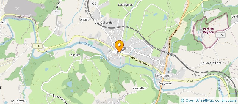 localisation de l'entreprise SOLELEC à SOLIGNAC