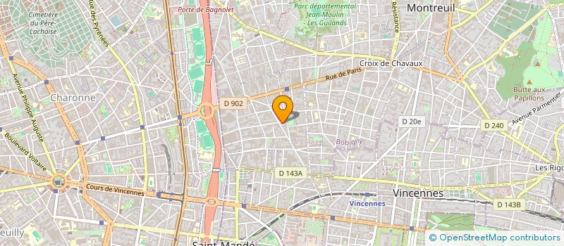 localisation de l'entreprise SOLID JEUNES TRAVAILLEURS DU VAL D OISE à MONTREUIL
